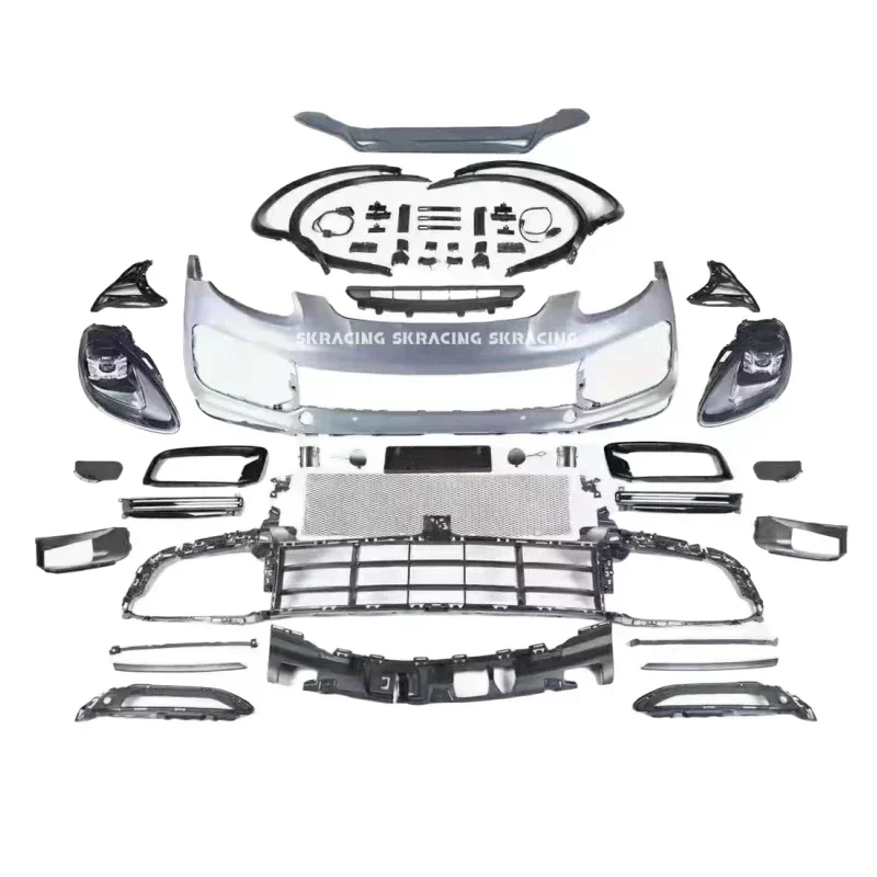 ممتاز أعلى جودة عالية الجودة المصد الأمامي الناشر عجلة قوس المصابيح الأمامية ترقيات 9Y0 توربو نمط الجسم أطقم لبورشه كاي