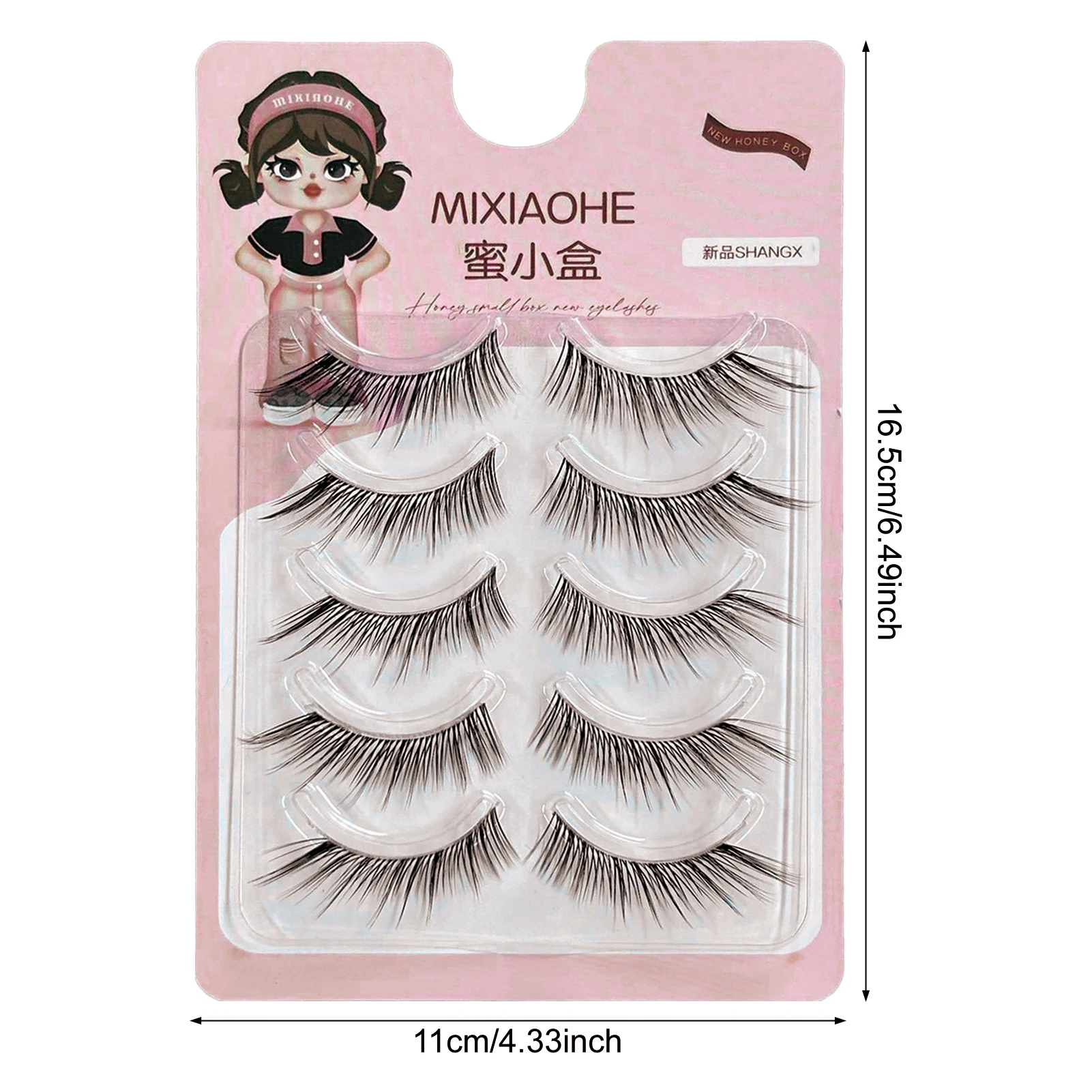 フォックススタイルのウィスピーつけまつげストリップ 5 ペアふわふわマンガまつげ再利用可能な厚いまつげコスプレパーティーデート毎日のメイクアップ用