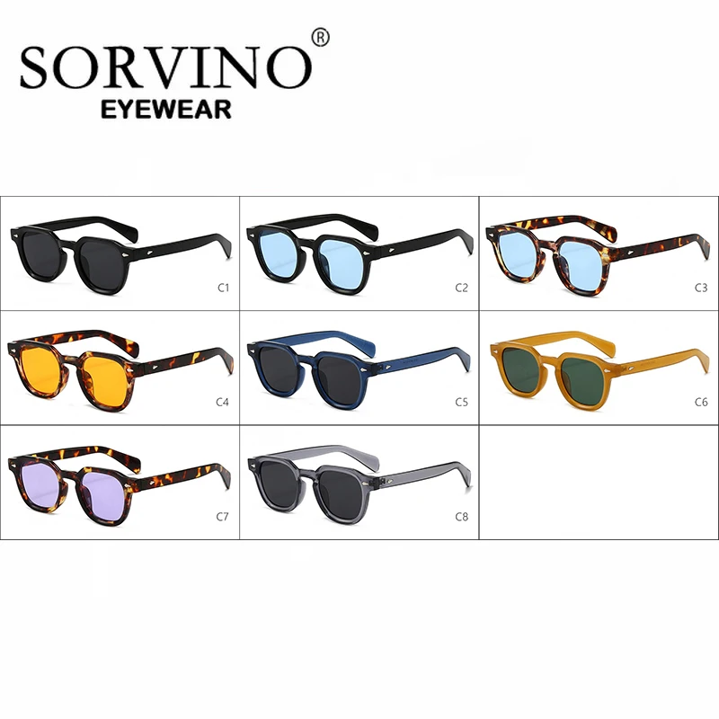 SORVINO العلامة التجارية الكلاسيكية مصمم النظارات الشمسية المستديرة الرجال النساء UV400 حماية من الشمس عالية الجودة الأرز مسمار ظلال نظارة دي سولي