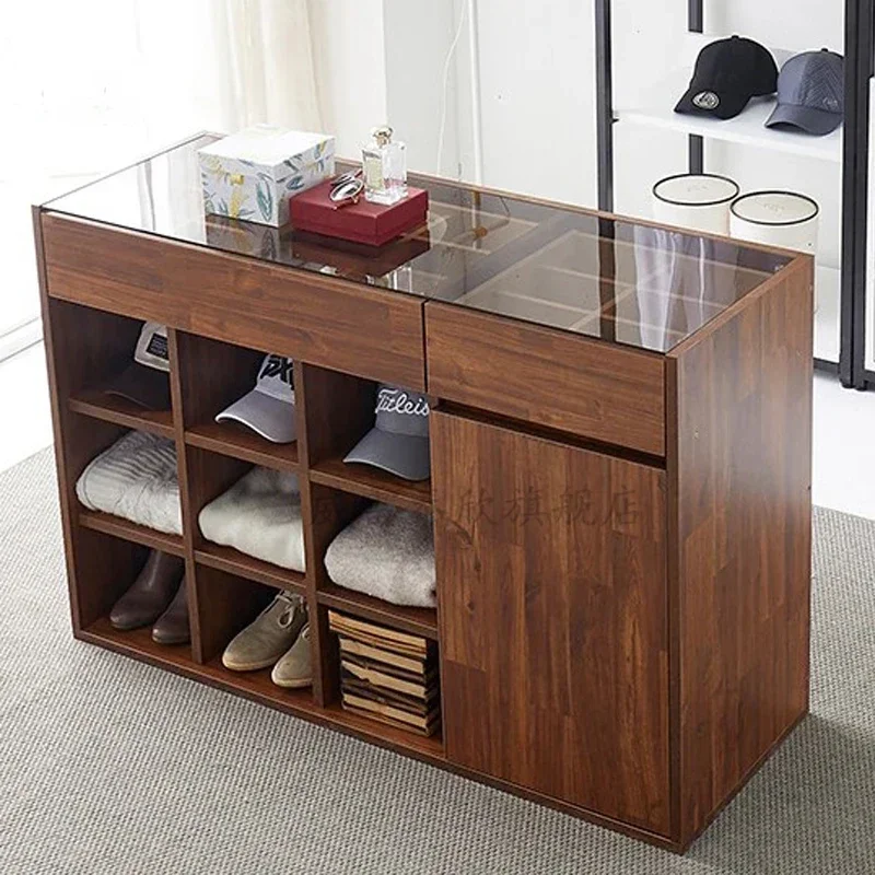 

Simple and modern Zhongdao cabine glass countertop with Duobao Pavilion drawer bedroom display storage int