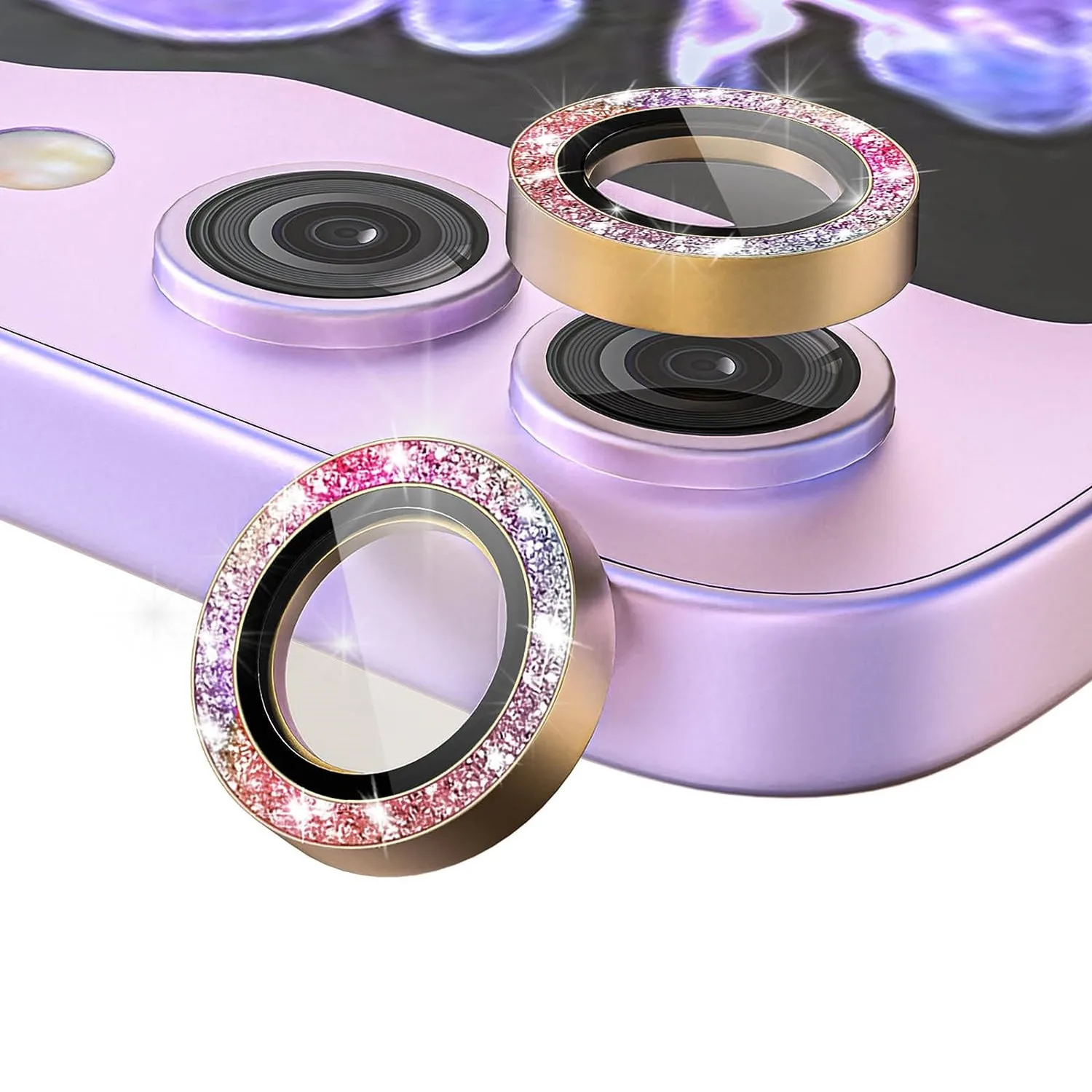 Protezione dell'obiettivo della fotocamera glitterata per Samsung Galaxy Z Fold 5 6 Diamond Metal Lens Ring Glass per Samsung Z Flip5 6 Cover