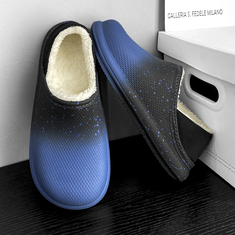 Slippers House Cotton Comfortable Slip-on Men's Winter Casual Footwear Trendy All-match Waterproof Anti-slip Wear-resistant