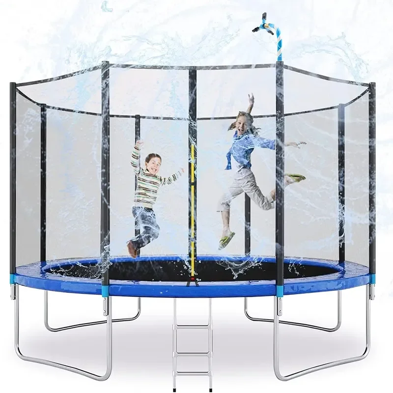 12FT 6-8 Children Adults Outdoor Backyard Trampoline, Kids Recreational Trampolines With Safety Enclosure Net