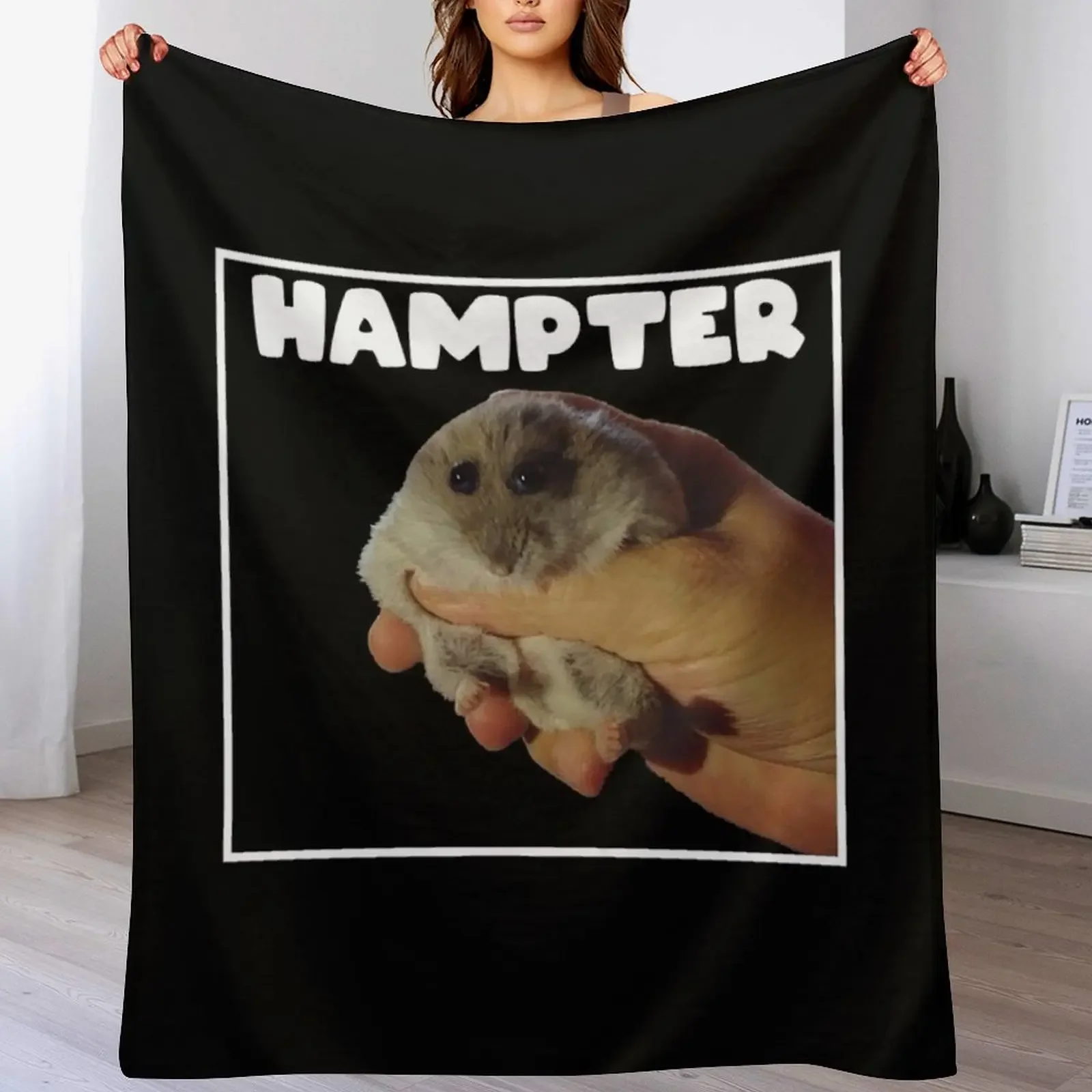 Hampter Meme Hamster Throw Blanket Wrinkle Resistant Lightweight Blanket