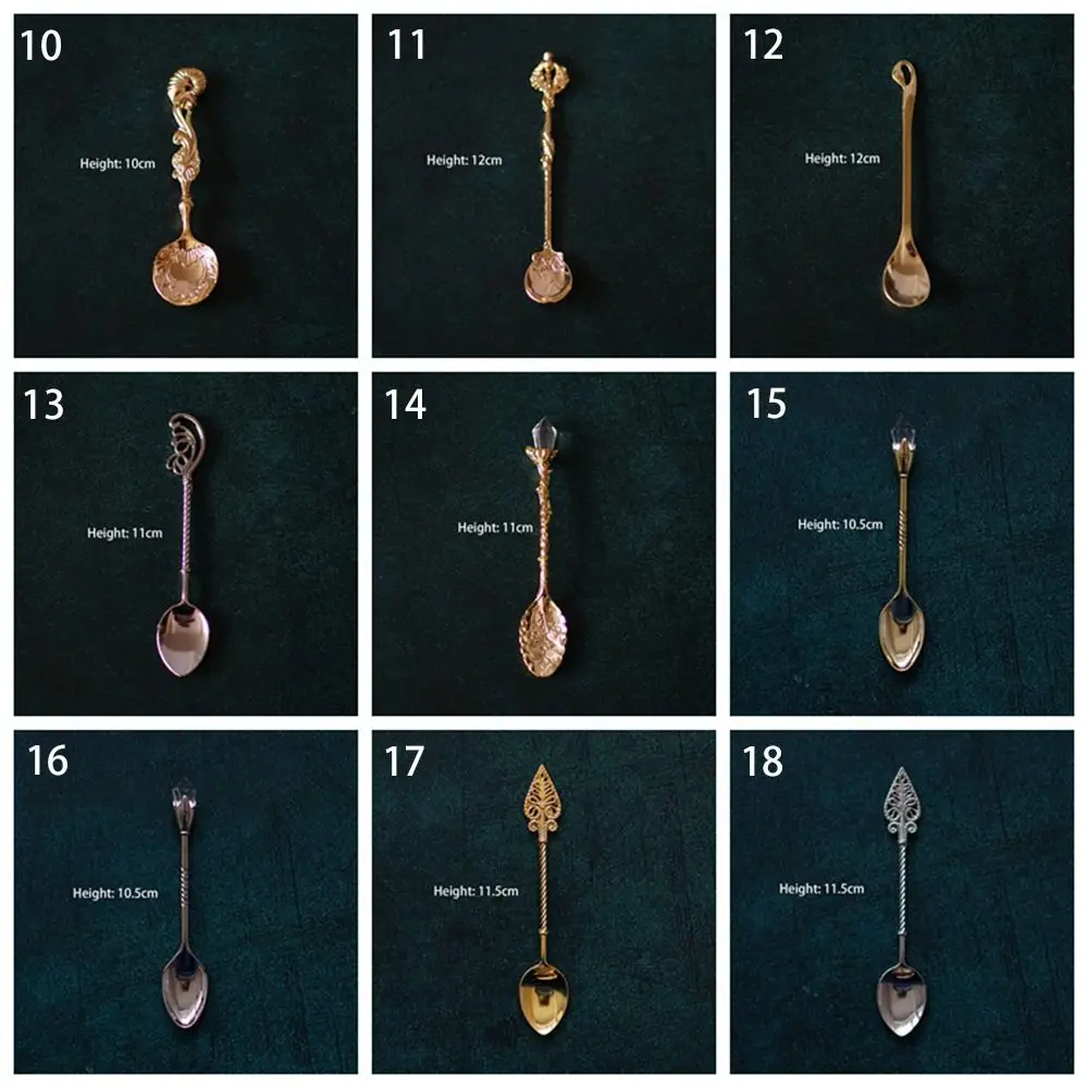 Multifunctional Retro Zinc Alloy Heat Resistant Tableware Dessert Spoon Coffee Spoon Tea Spoon Sugar Spoon