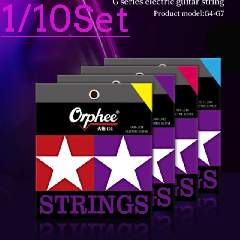 Orphee 1/10 مجموعة سلاسل الغيتار الكهربائي G سلسلة الغيتار الملحقات 3 أنواع مسدس الصلب الأساسية النيكل النقي اللفات سلاسل