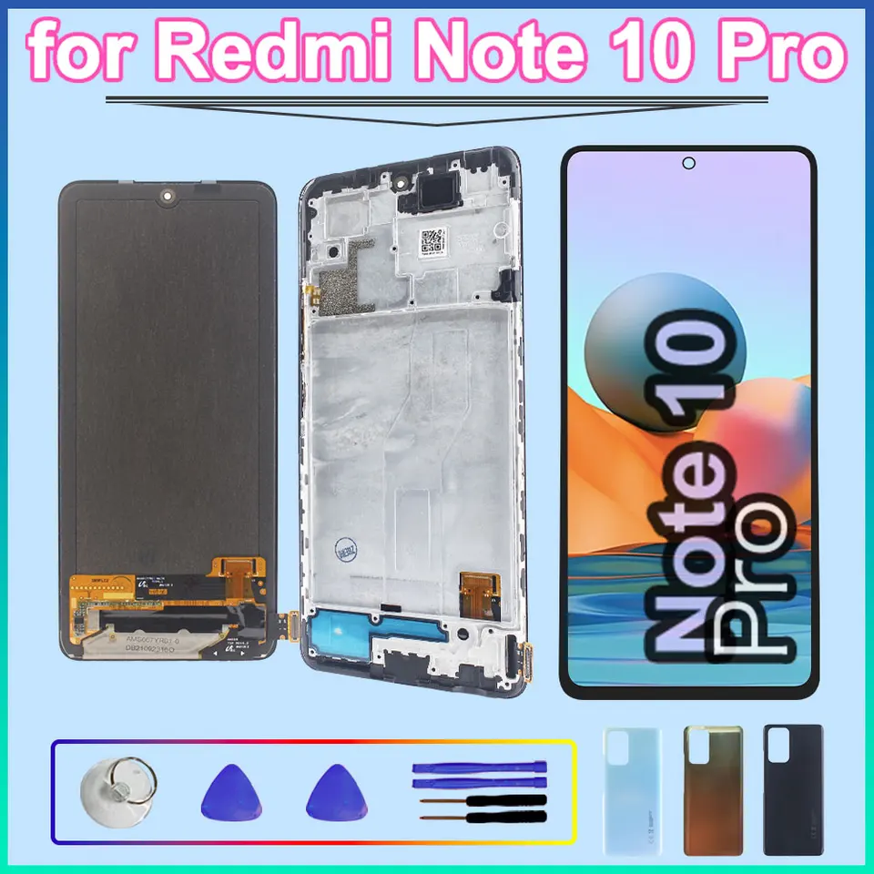 Pantalla LCD para Redmi Note 10 Pro 4G con táctil y digitizador para Redmi Note10 Pro 4G M2101K6R M2101K6G con marco