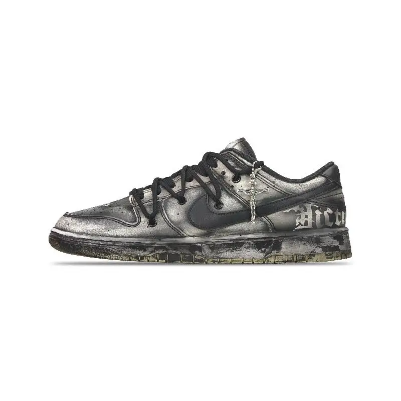 

[Custom Men's Guardian Cross]Nike Dunk Anti-Slip Wear-Resistant Low-Top Skateboard Shoes Men's Black