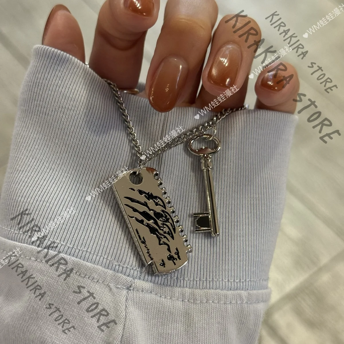 

Love and Deep Space Caleb AnimeWolf Claw Key Collarbone Chain Amulet Double Side Pendants Cosplay Accessories Fashion Charm