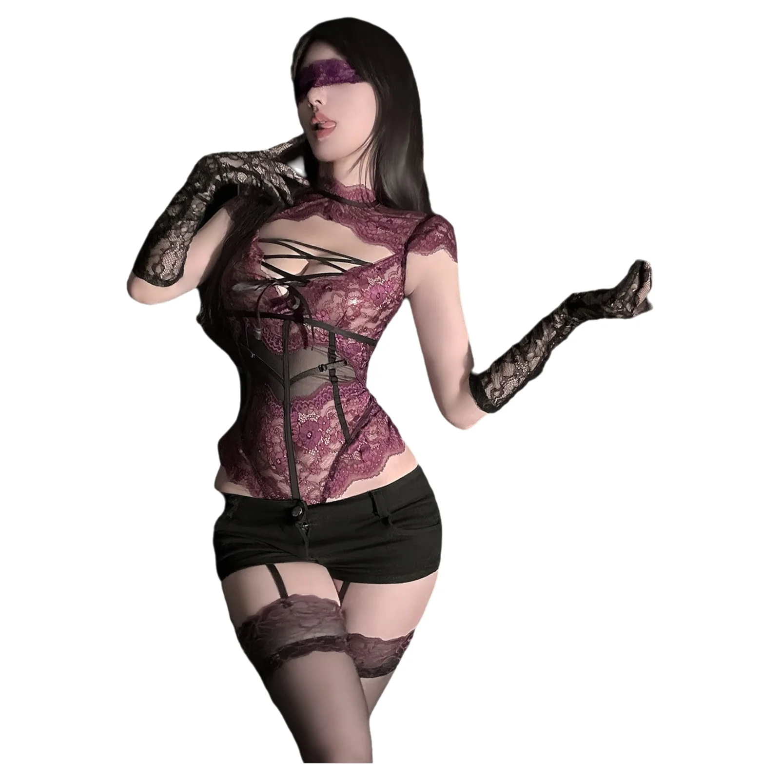 

Night Flirtatious Sexy Pure Desire High-End Sensual Stimulating Bodysuits Transparent Mesh Bodysuits For Woman Charming WIK1