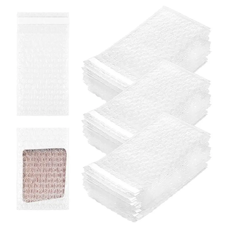 

ABUG-300Pcs Bubble Wrap Bags For Packing,3.15 X 4'' Double Wall Plastic Bubble Wrap Sleeves Clear Self Sealing Shipping Bags
