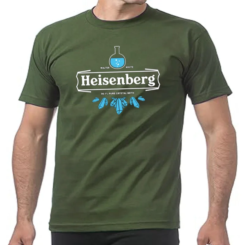 Heisenberg-T-shirt Breaking Bad pour homme, haut décontraé, t-shirts simples, vêtements masculins, cristal pur à 99%,
