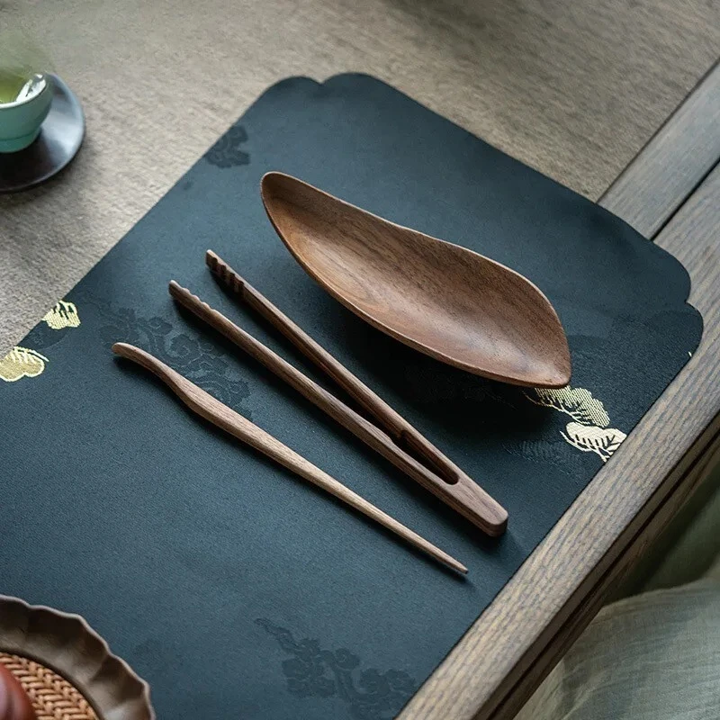 

Чайная лопатка из орехового дерева в стиле дзен с лепестками лотоса, антикварная, для домашнего использования, для подачи чая, принадлежности для чайной церемонии