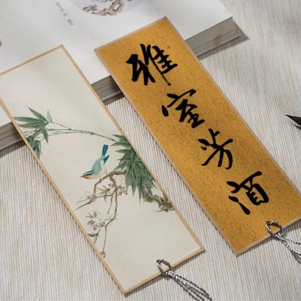 Decors Hang Tag Message Card Gift Page Markers Bookmarkers with Tassels DIY Reading Marker Blank Bookmarker Calligraphy Paper