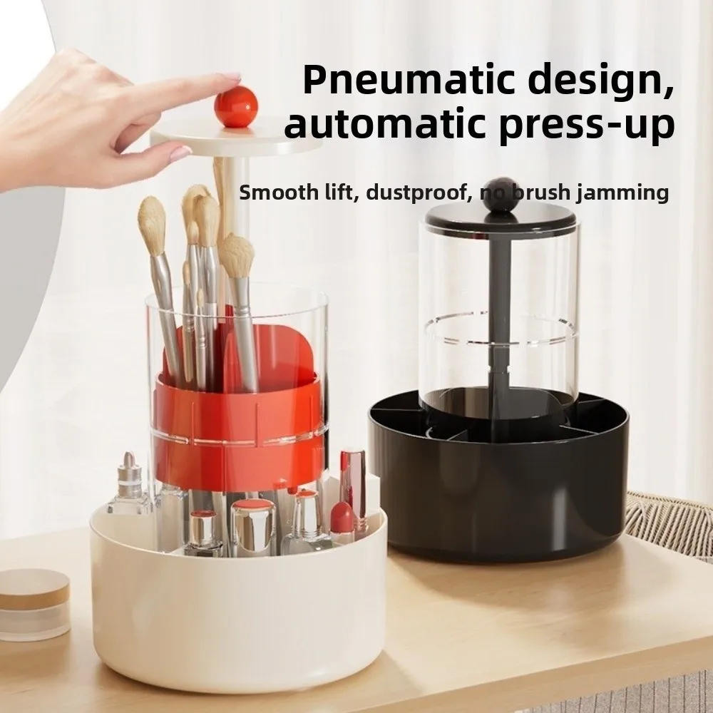 4 فتحات رفع فرشاة للمكياج حامل الصحافة نوع البلاستيك صندوق تخزين مستحضرات التجميل متعدد الشبكة سعة كبيرة فرشاة للمكياج أنبوب تخزين