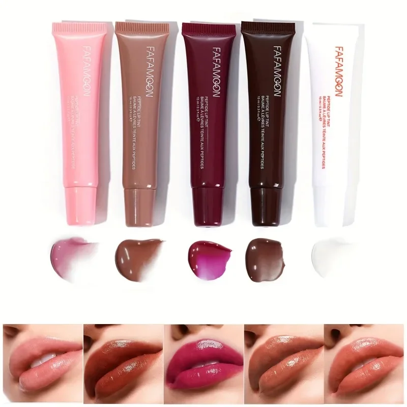 Ins Water Light pitidos labios bálsamo labial brillante de 5 colores, hidratante y abrillantador de líneas de labios, esmalte de labios de espejo, hidratante antiadherente