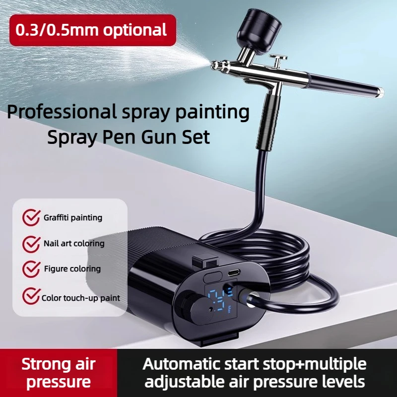 Electric Spray Gun Pen Multifunctional Acrylic Pigment Painting Spray Gun Professional Adjustable Model Coloring Nail Spray Pen