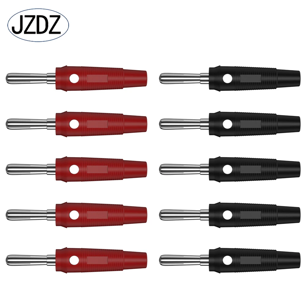 JZDZ 10 sztuk 4MM miedziana niklowana wtyczka bananowa może być podłączona sondy testowe do wzmacniacza głośnikowegoJ.10021