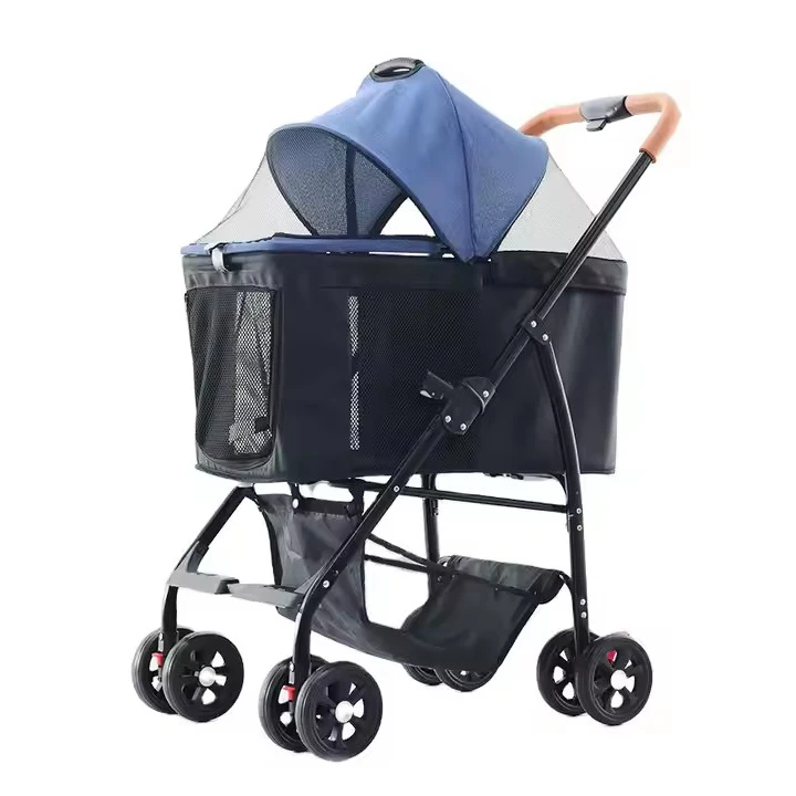 

Folding Luxury Pet Stroller With 4wheels Outdoor Walking Travel Easy Foldable Trolley for Cats Dogs