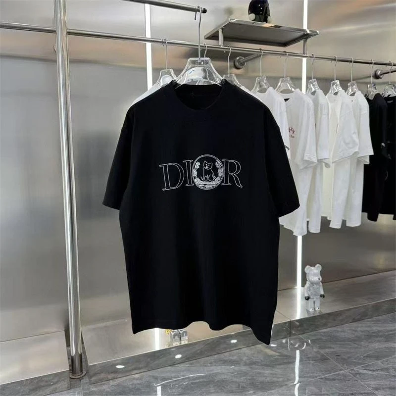 

Summer's New Trendy Brand Printed Letter Pure Cotton Couple Casual and Versatile Round-neck Loose Top Short-sleeved T-shirt