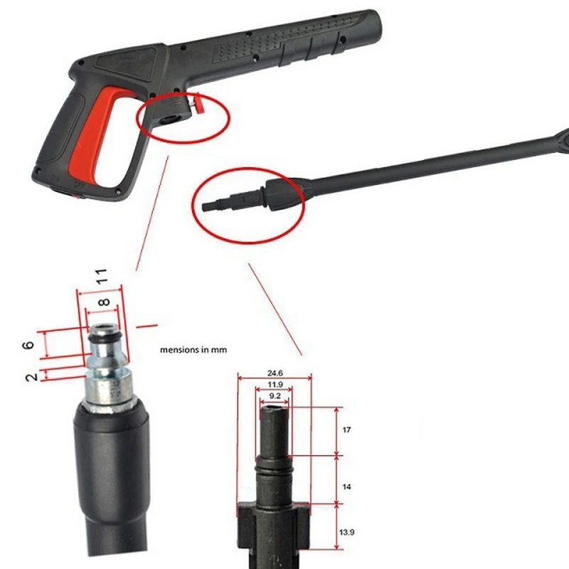 High Pressure Washer Gun Car Washer Gun With Jet Turbo Sprayer Extension Wand For Bosch/AR Blue/Makita/Michelin/Black Decker