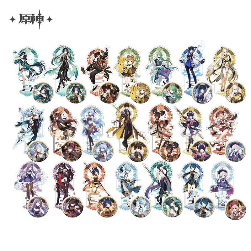 Sunsyea Genshin Impact Official Merch miHoYo Original Authentic Liyue Series Badge Acrylic Stand Xiao Zhongli Hu Tao Ganyu