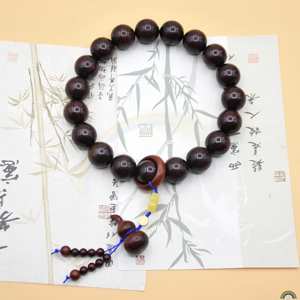 Natural Venus Sandalwood Hand String Buddha Bead Handheld with Old Material Gourd Cultural Pendant Rwbuy Brand Design