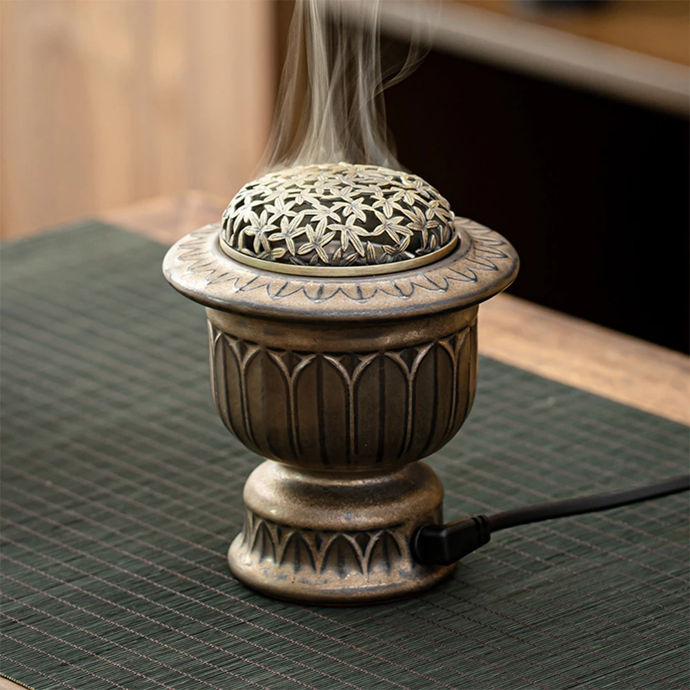 New Ceramic High-Temperature Electronic Incense Burner, Timed Adjustable temperature aroma burner, Home Decor aroma ornament