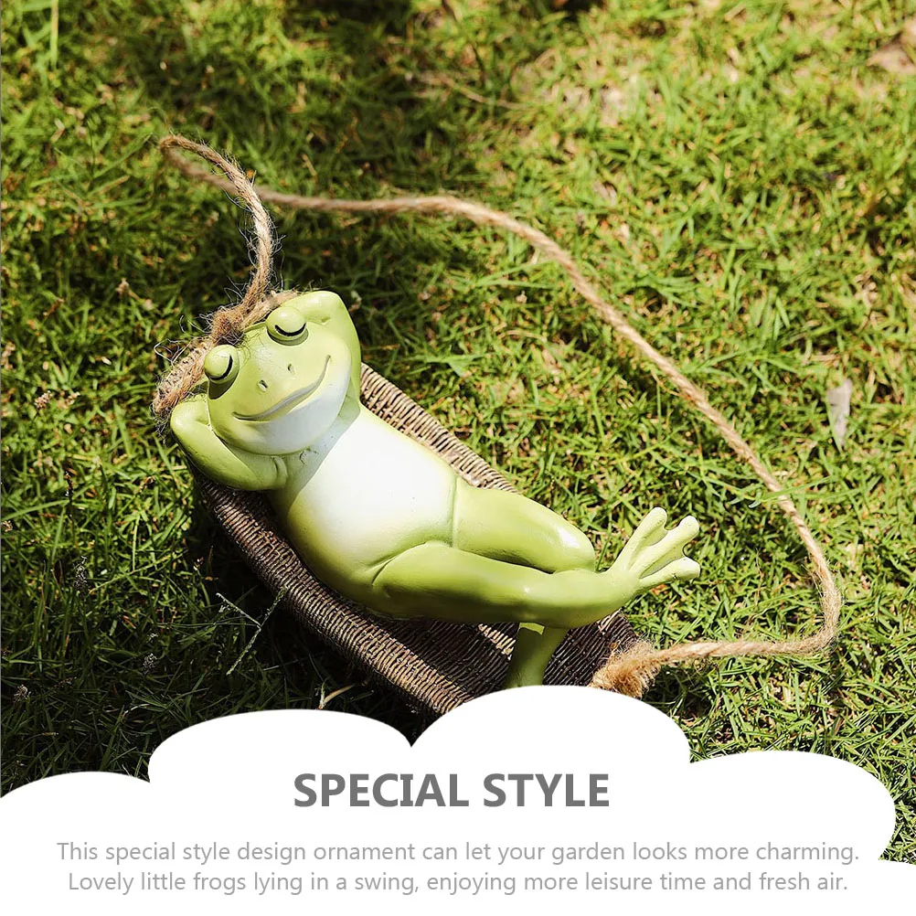 

Frog Swing nament Resin Garden Statue Decor Lightweight Hanging Accessories Courtyard Figure Realistic Design Detail Safety