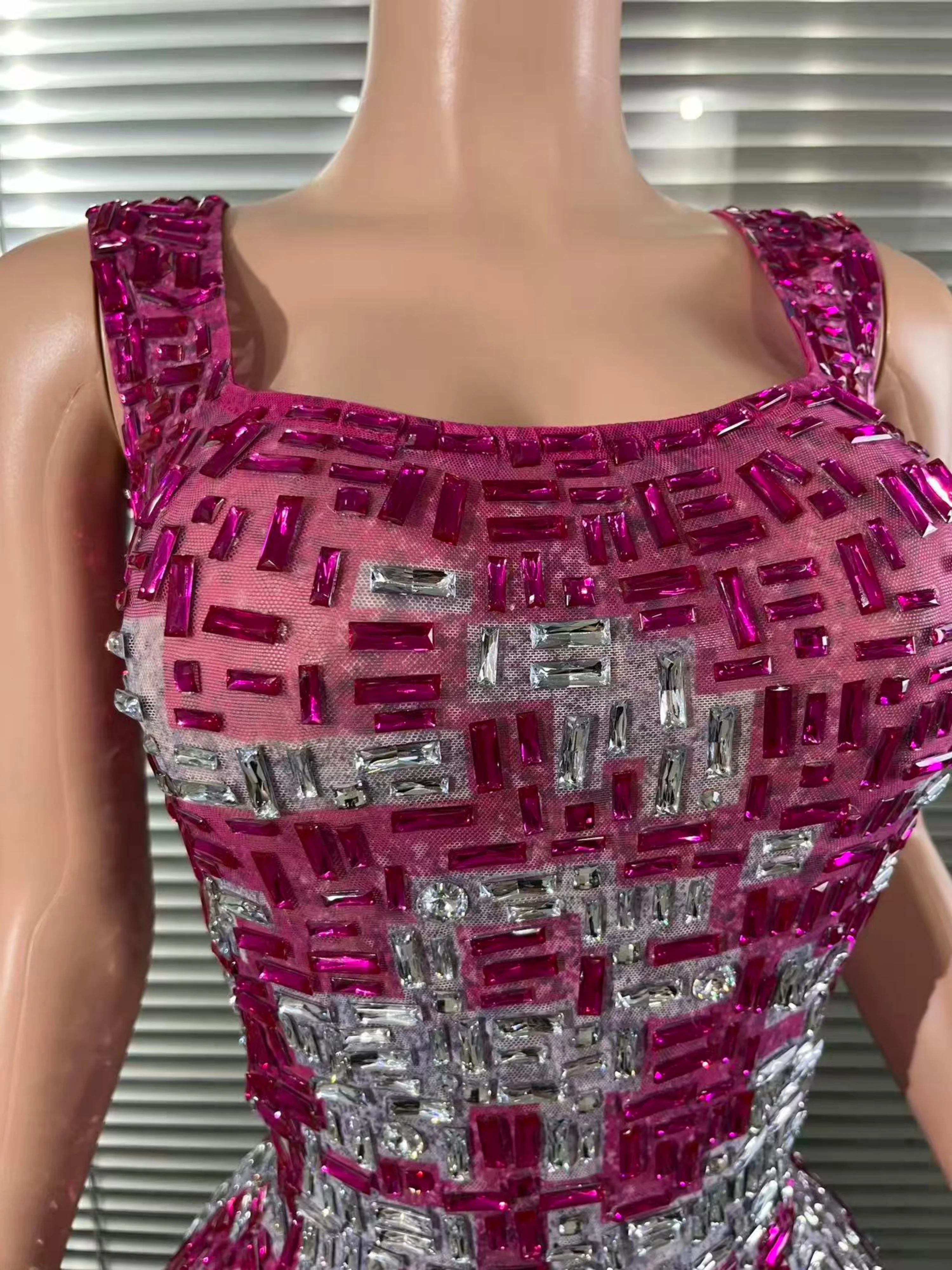 Opulent  Full Rhinestones Short Dress for Women Evening Prom Celebrate Dress Red Carpet Wedding Reception Stage Performance