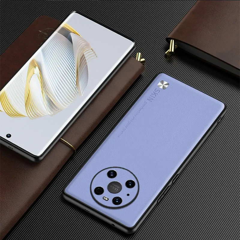Funda de teléfono suave de silicona de cuero para Huawei Mate 70 30 40 50 60 Pro, funda trasera de protección completa con lente sísmica anticaídas