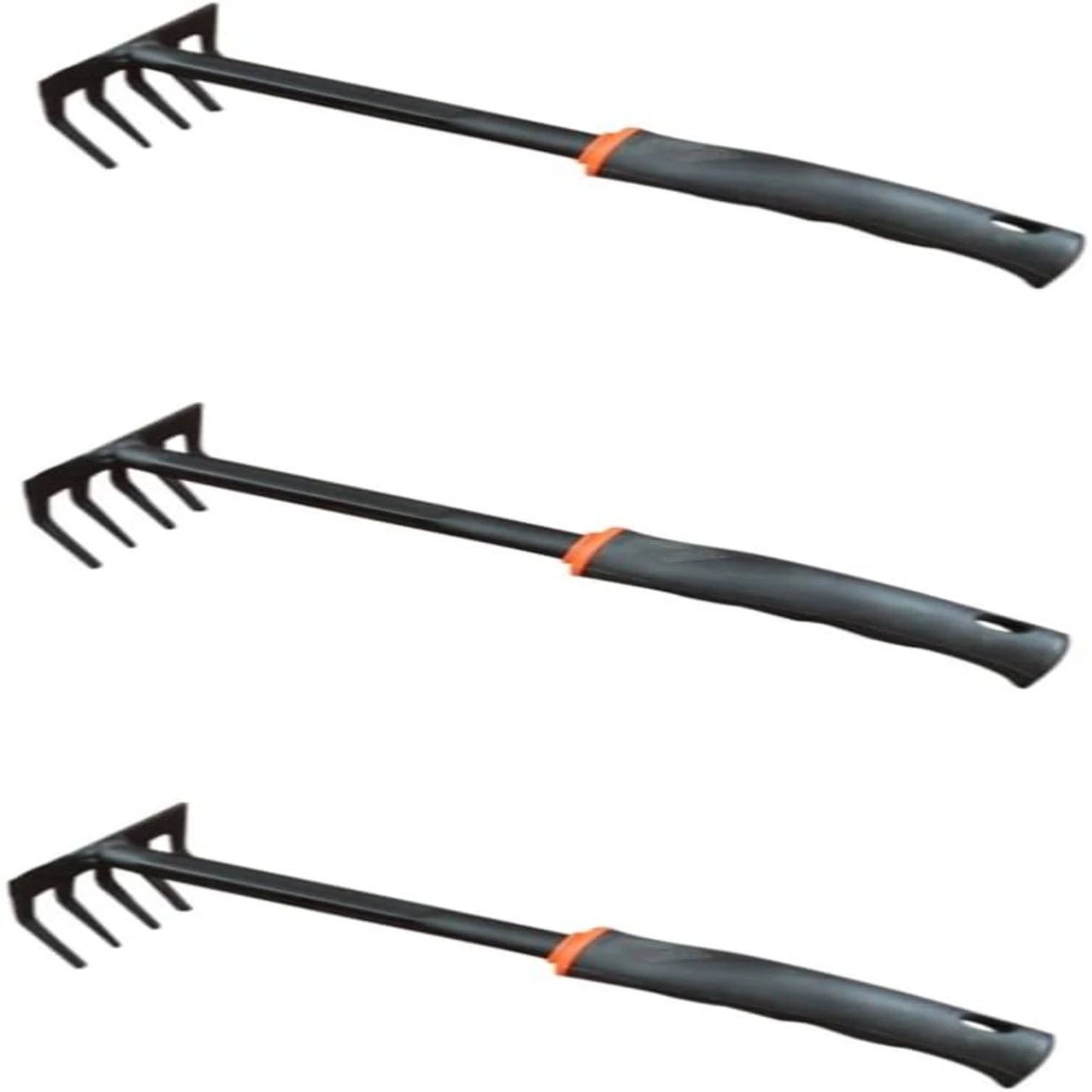 3pcs Handheld Gardening Hand Tool Set - Hand Rake, Tiller, Aerator & Cultivator for Garden Maintenance - Mini Short Leaf Rake In