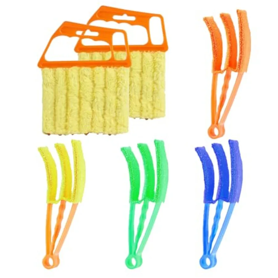 6 Pcs Window Venetian Blind Cleaner Duster Tool, Microfiber 6 Finger Duster Brush for Cleaning Window Shutters, Air Conditioner