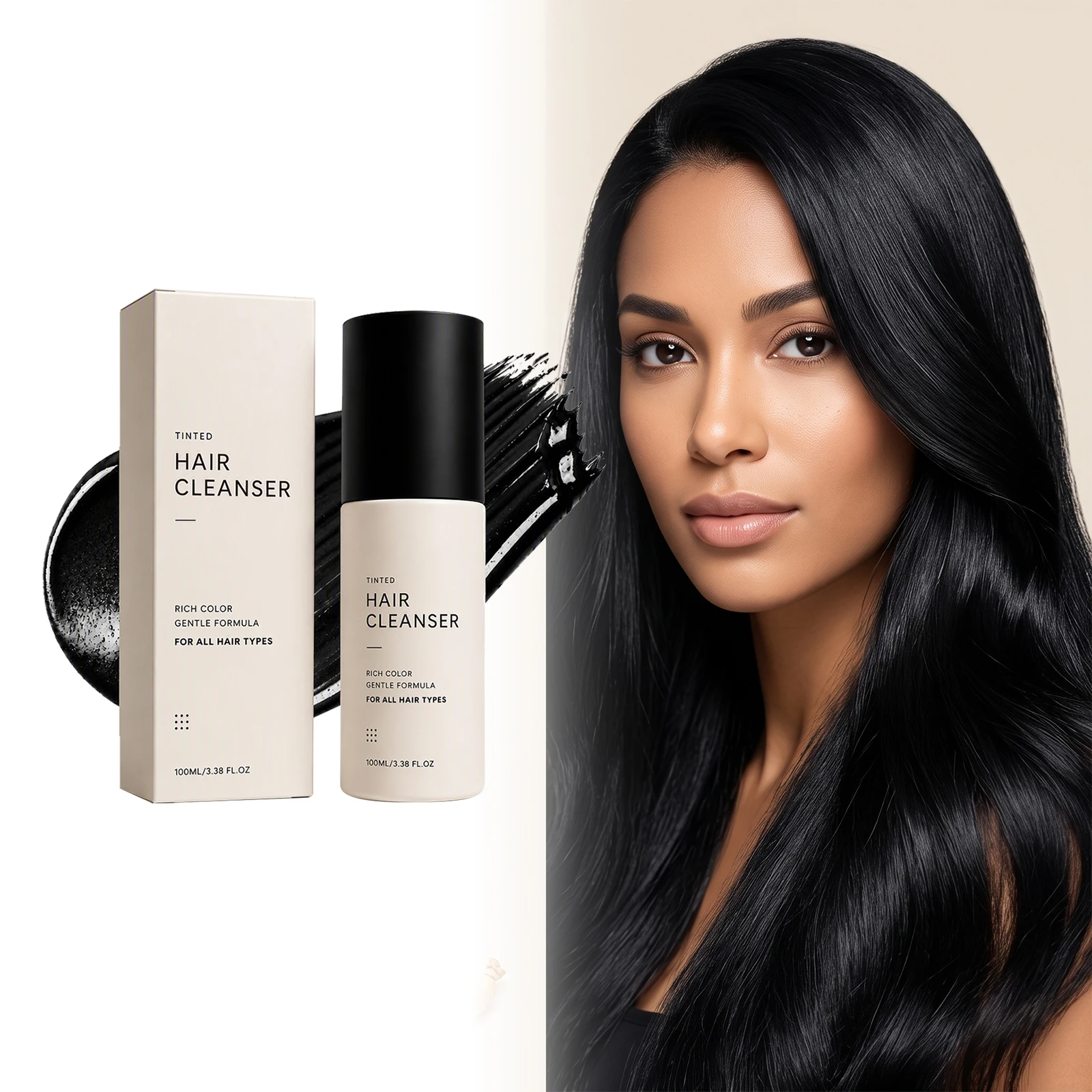 Black Hair Dye Shampoo Gray White Cover Repair Dry Damaged No Harm Deep Nourishing Natural Coloring Shampoo 2 In1 Hair Care