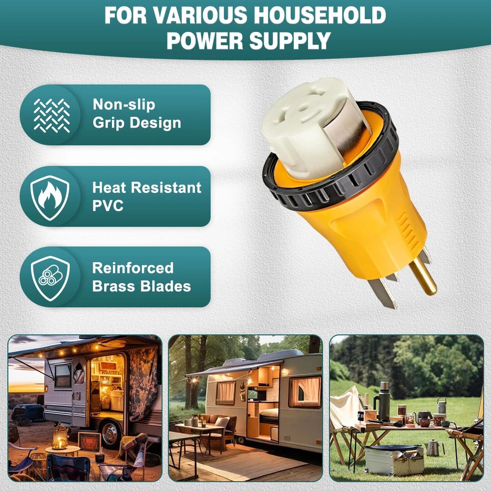 Dla Camco Progressive Renogy NEMA 14-50P męski na SS2-50R żeński 125 V/250 V RV Generator kabel adapter wtyczki typy wtyczek amerykańskich