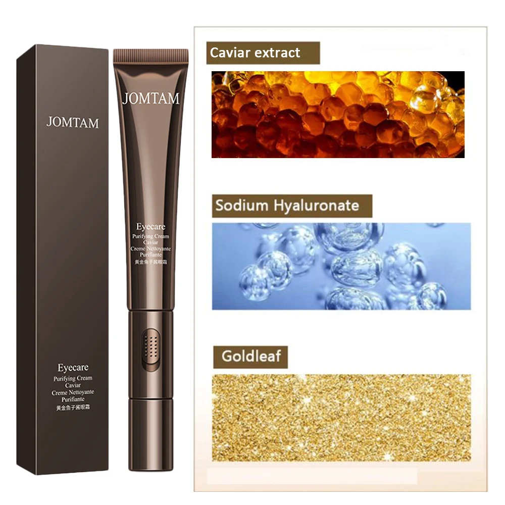 Sérum crème pour les yeux Gold Caviar, massage par vibration innovante, améliore titut de la peau, élimine les cernes, avancé