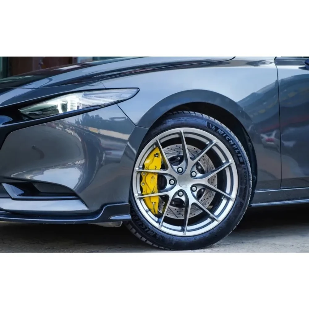 

Hot6-Piston Front Big Brake Kit with 355X32MM 2-Piece Cross Drilled Rotors Yellow Calipers For MAZDA3 AXELA 2017-2021 18" Wheel