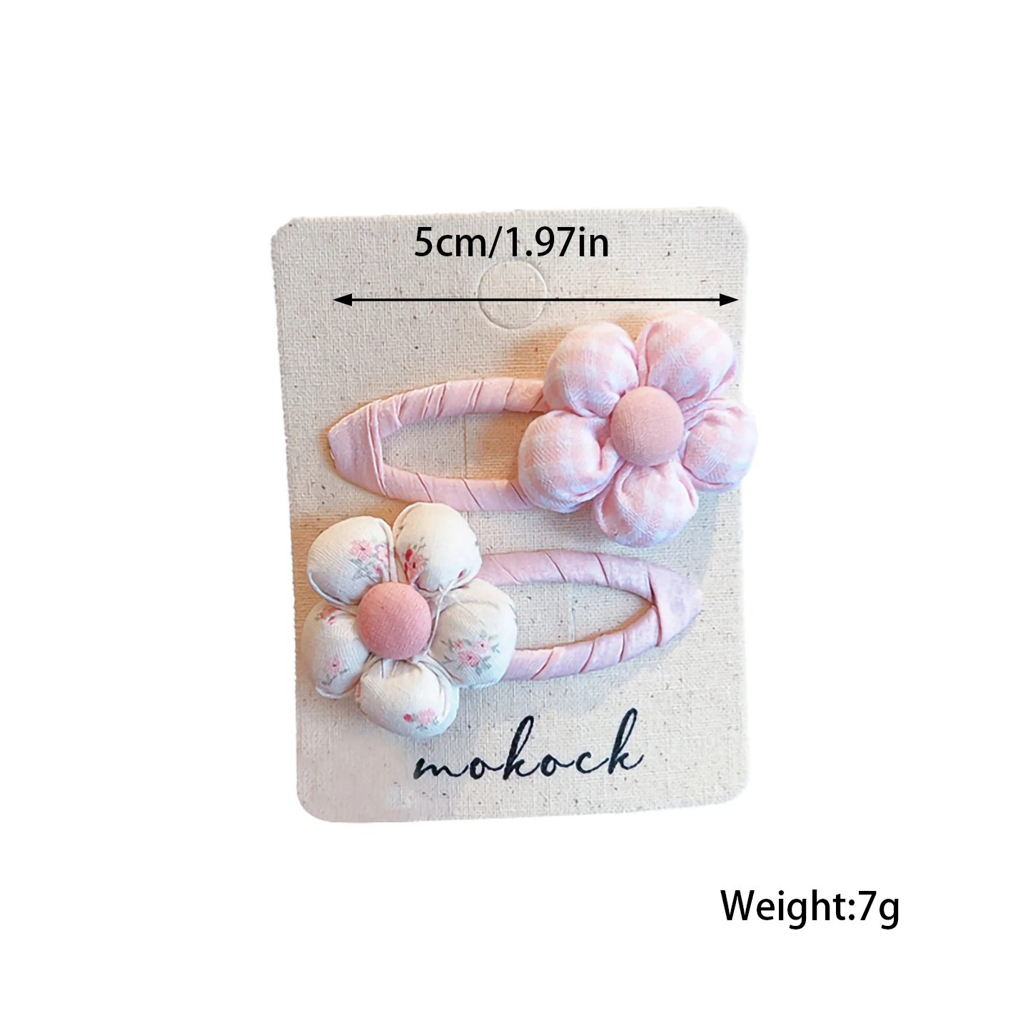 New 2pcs/set Padded Flower Hair Clips Plaid Gingham No Hurt Hair Snap Barrettes for Baby Girls Cute Floral Kids Hair Accessories view 5