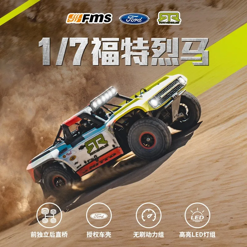 

FMS 1/7 Ford Bronco U4 RC Rock Racer 10702 - 4WD Бесщеточный электрический грузовик с коротким ходом с дистанционным управлением Drift Racing Toys