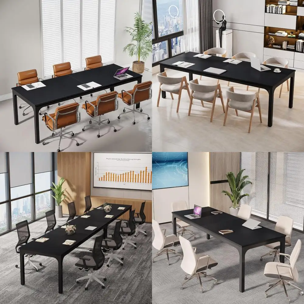 Mesa grande y moderna para sala de conferencias, 6,5 pies de largo, 78,74 pulgadas de ancho x 27,56 pulgadas de profundidad, ideal para reuniones de oficina y seminarios en tablero