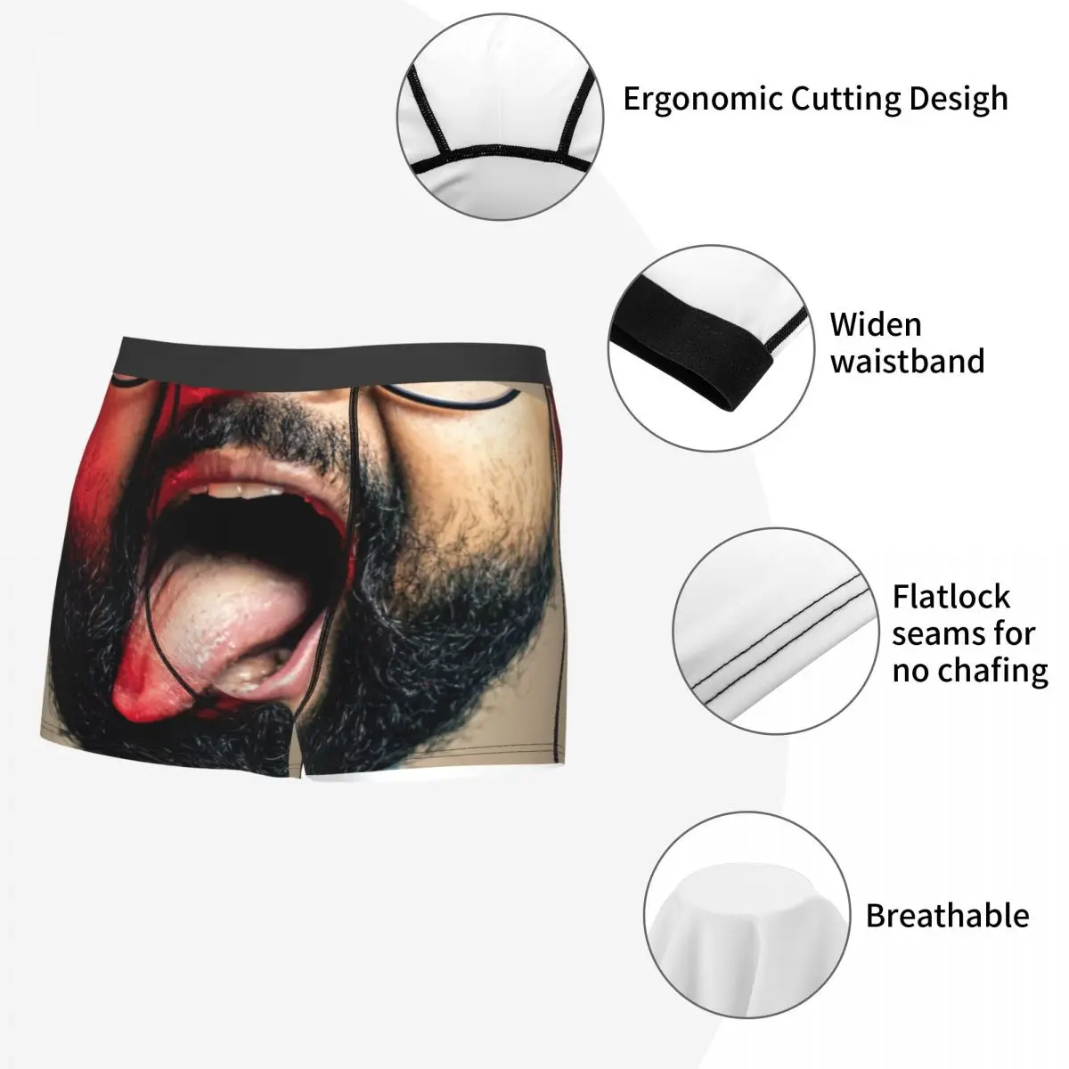 Funny Meme Rock Tongue Out Underwear Male Sexy Print Customized Boxer Shorts Panties Briefs Soft Underpants