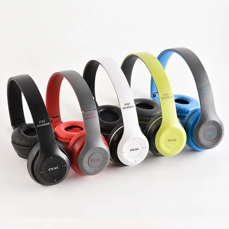 P47 Bluetooth 5,0 auriculares inalámbricos plegables estéreo HIFI auriculares de graves casco para niños regalo con micrófono adaptador USB para juego de iPhone