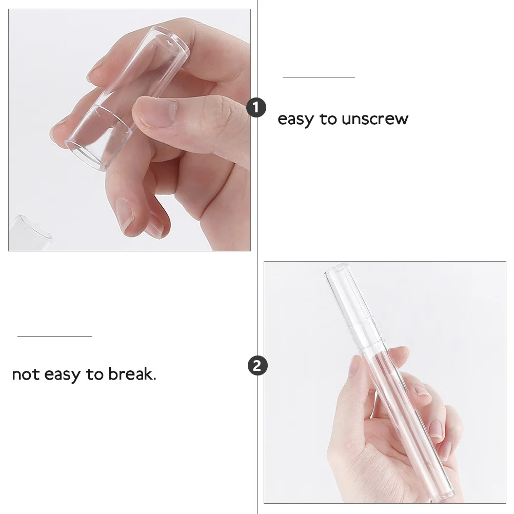 10Pcs Eyelash Forcep Storage Tube Transparent Needle Canister for Tweezer Organizer Portable Dustproof Container ABS Material