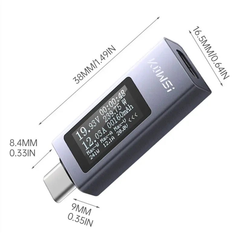 Imagem -06 - Multi-função Display Digital dc Amperímetro de Tensão Medidor de Potência Tipo-c Testador de Carregamento de Celular Kws2301c dc 430v 012a