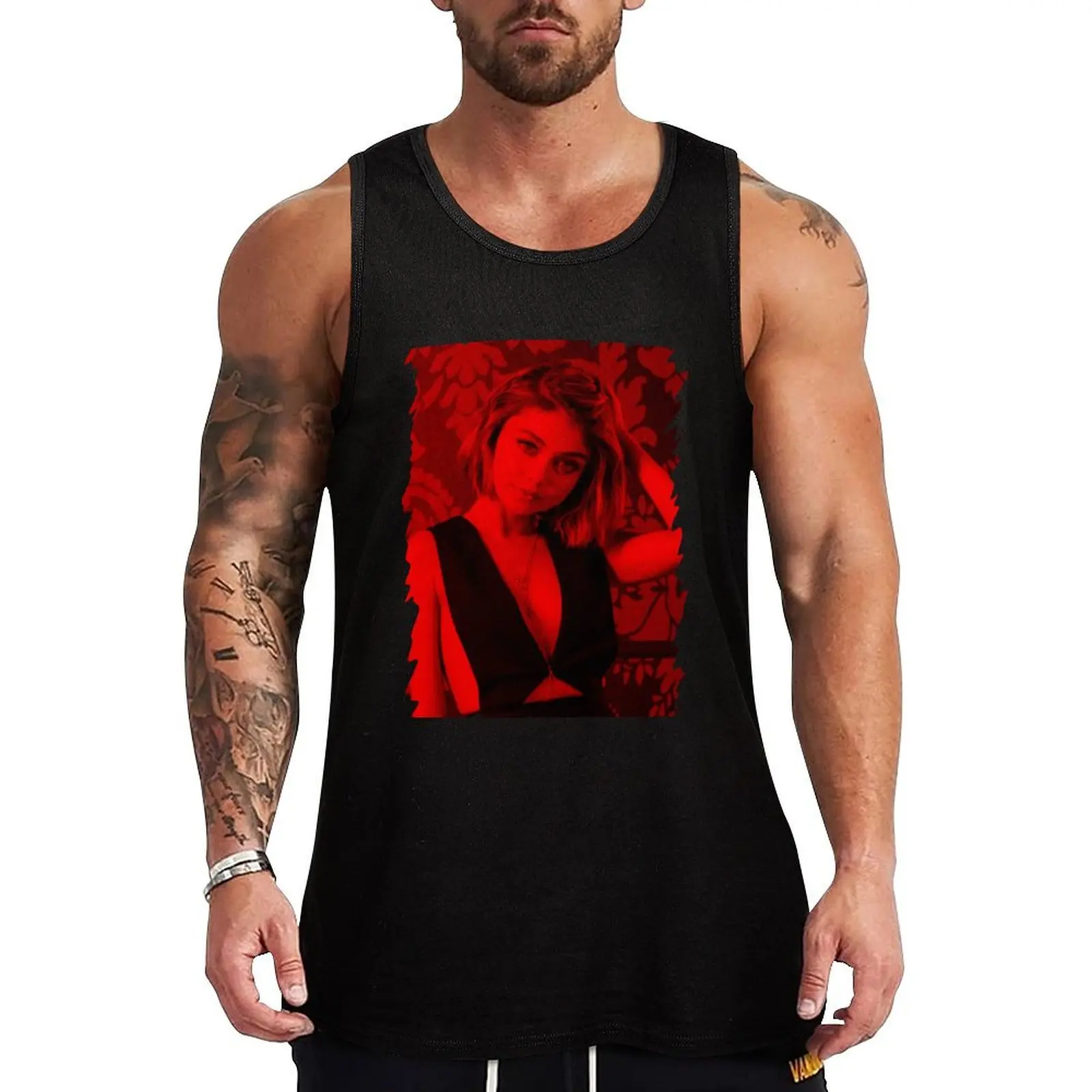 Sarah Hyland - Camiseta sin mangas informal de playa, estilo celebridad, sin mangas, holgada, para vacaciones