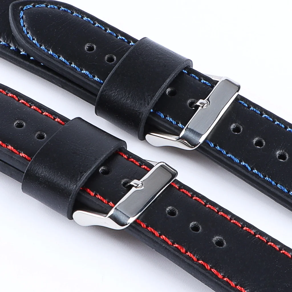 Leather Strap 18 20 22 24mm Universal Soft Watch Strap Cowhide Leather Watchband Women Men Replacement Belt Bracelet