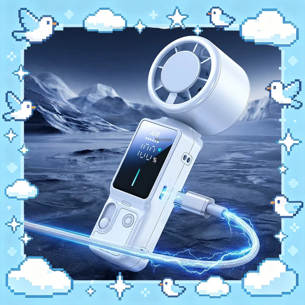 Cafele SS039 Handheld Electric Fan Ultra High Speed Double Motor Handheld Electric Small Fan Reduce Noise Light Weight For Gifts