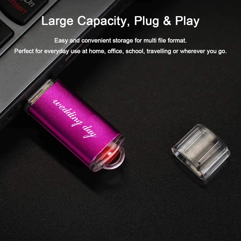 حر مخصص الزفاف يوم شعار ملون المعادن USB2.0 فلاش حملة ضوء ليد أحمر 4 جيجابايت 8 جيجابايت 16 جيجابايت 32 جيجابايت 64 جيجابايت ذاكرة عصا