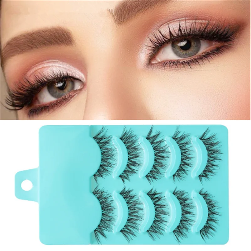 

5 pairs of natural-looking eyelashes COS comic style Cross-border supply false eyelash factory