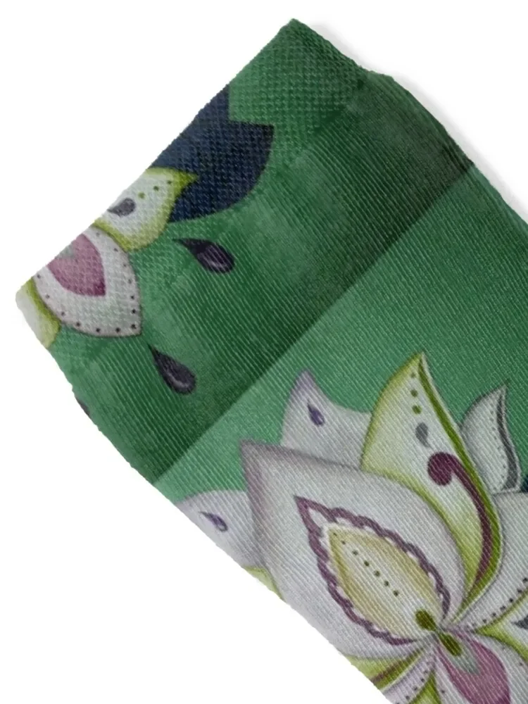 Lotus flower in acrylic Socks New year's anti-slip Male Socks Women's